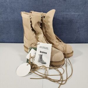 Bates 03-D-0321 Men Sz 12R Military Issue Tan Suede Canvas Gore-tex Vibram Boots